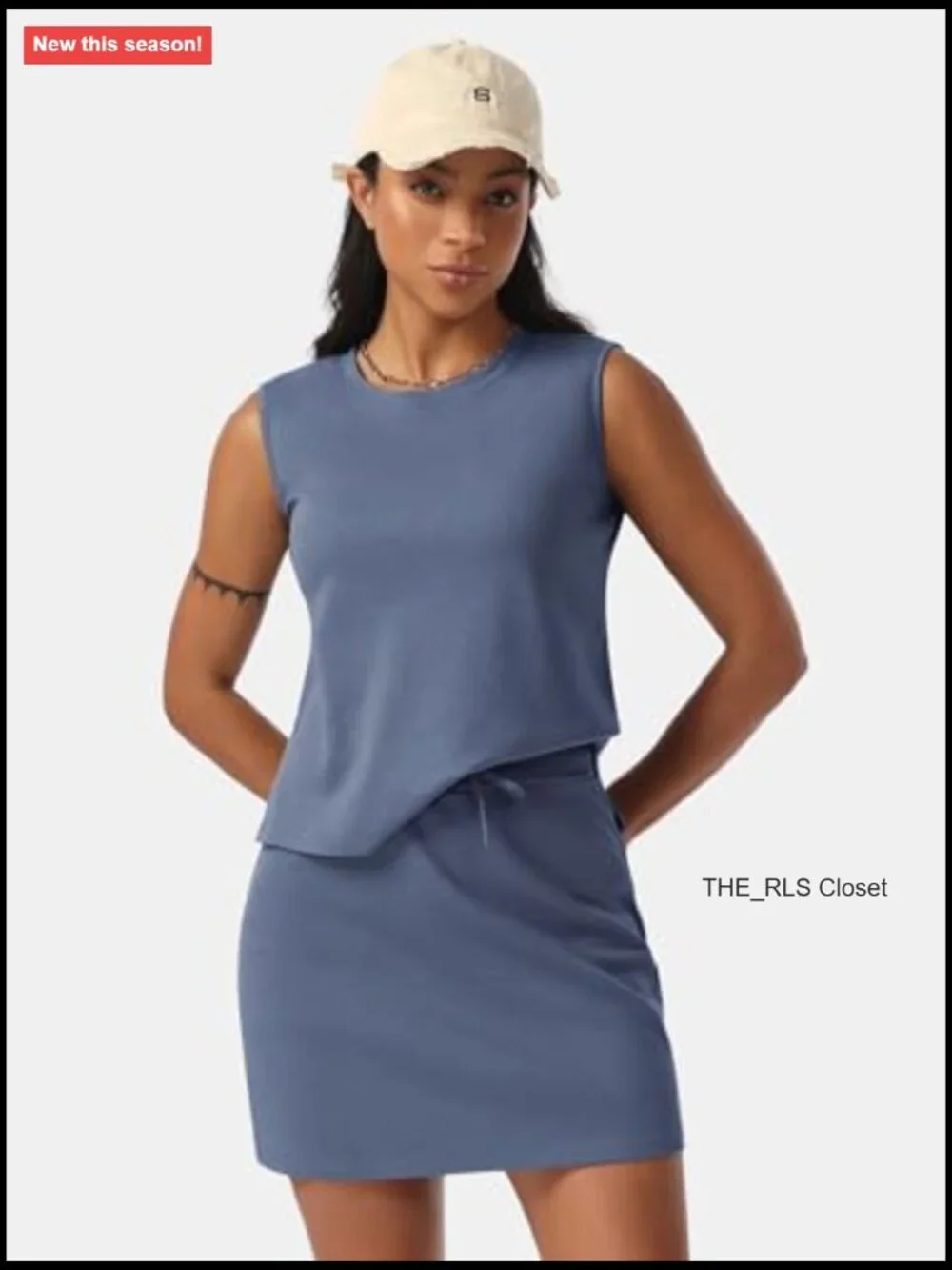 Cotton Spandex Sleeveless Top and Tennis Skort Matching Set